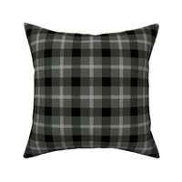 Wild west traditional gingham plaid design christmas texture tartan black lilac on olive green cameo