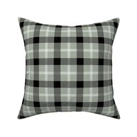 Wild west traditional gingham plaid design christmas texture tartan black and white on sage green