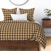 Wild west traditional gingham plaid design christmas texture tartan black lilac on caramel beige