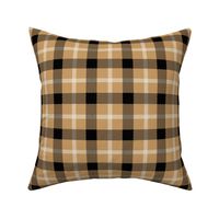 Wild west traditional gingham plaid design christmas texture tartan black lilac on caramel beige