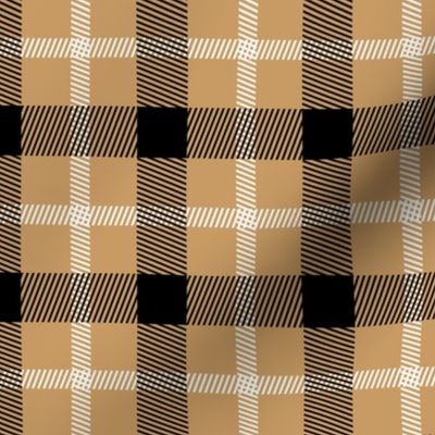 Wild west traditional gingham plaid design christmas texture tartan black lilac on caramel beige