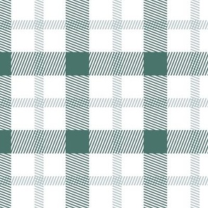 Wild west traditional gingham plaid design christmas texture tartan moody pine green on white 