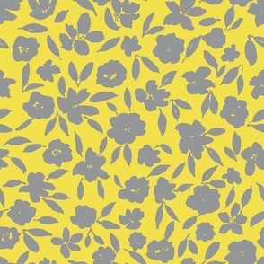 Yellow and gray florals