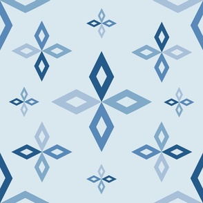 Geometric Snowflake on Lite Blue