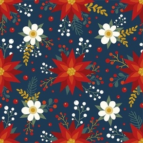 Christmas Poinsettia Fabric – Blue Sheep Boutique
