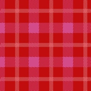 Wild west traditional retro gingham plaid design christmas texture tartan red pink