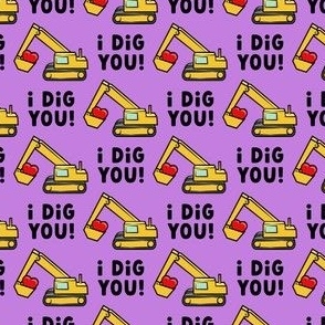 I dig you! - excavator valentine - purple - LAD21