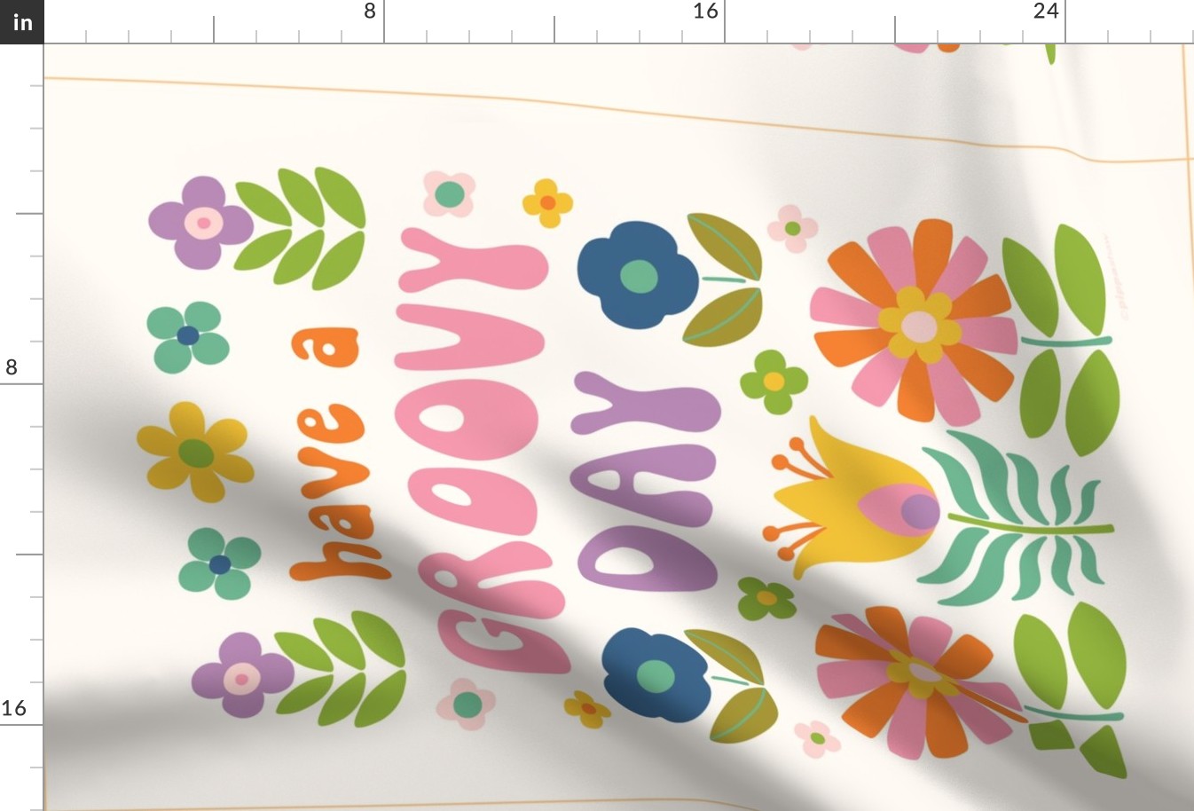 Have a groovy day retro floral tea towel by Pippa Shaw