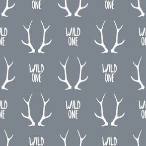 2" stone gray wild one deer antlers