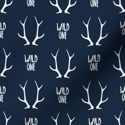 2" dark blue navy wild one deer antlers