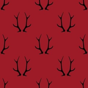 2" raspberry red deer antlers