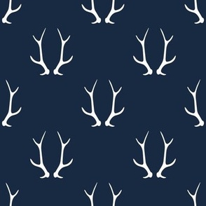 2" antlers on dark blue