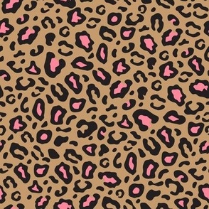 Animal print, leopard print, pink, brown, tan