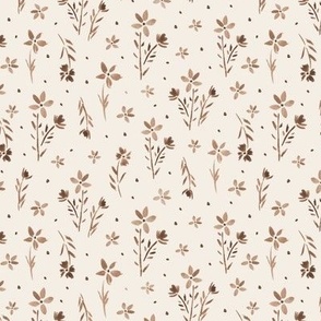 Ditsy Floral Neutral Fabric, Wallpaper and Home Decor