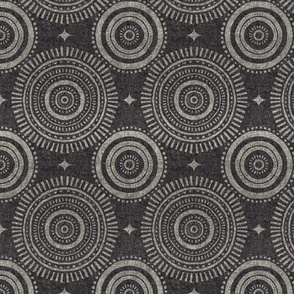 (small scale) boho geometric - mandala bohemian decor - charcoal  - LAD21