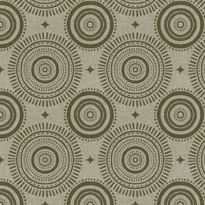 (small scale) boho geometric - mandala bohemian decor - olive  - LAD21