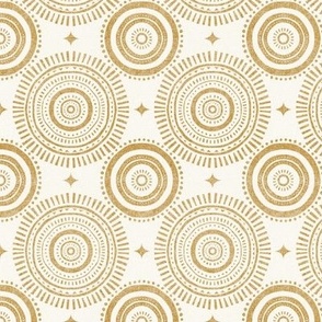 (small scale) boho geometric - mandala bohemian decor - golden/cream  - LAD21