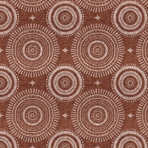(small scale) boho geometric - mandala bohemian decor - rust  - LAD21