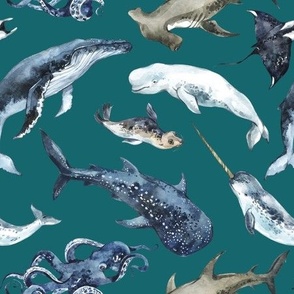 deep sea animals on ocean
