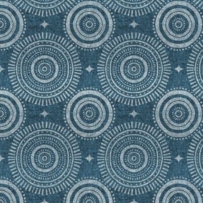 (small scale) boho geometric - mandala bohemian decor - stone blue - LAD21