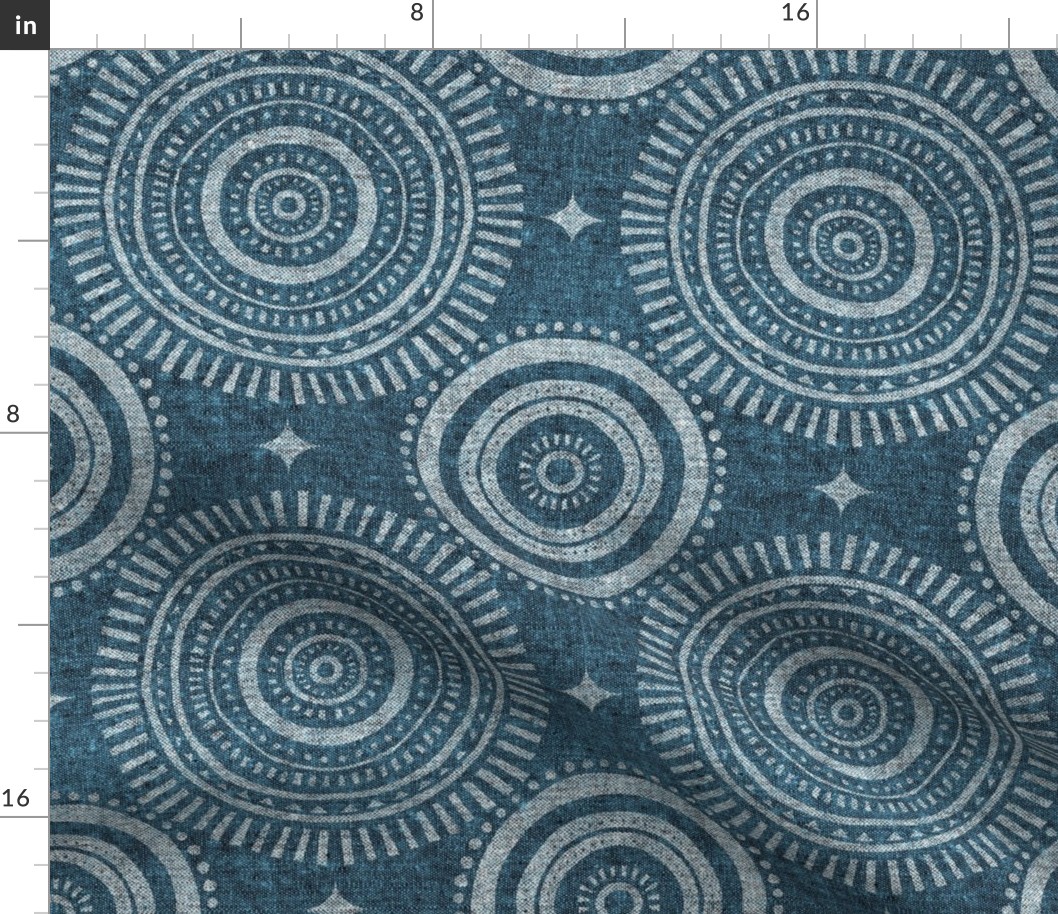 boho geometric - mandala bohemian decor - stone blue - LAD21