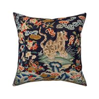 Ming Tiger Square ~  20 inch Knife Edge Throw Pillow  
