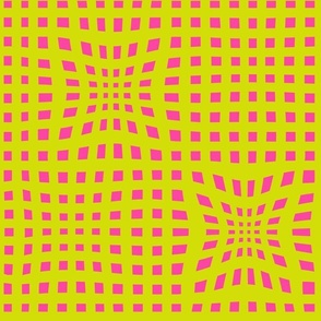 Spring collection Faux Checker Distort Hot Pink and Chartreuse