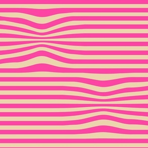 Spring collection Stripes Distort Hot pink and Sand