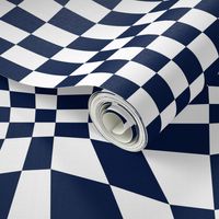 Checker Distort navy and white