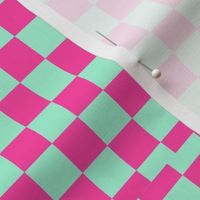 Spring collection Checker Distort Hot Pink and Mint
