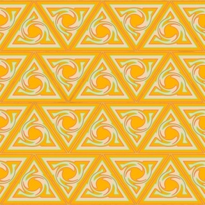 Spring collection Triangles and swirls Marigold and Mint