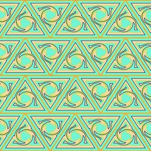 Spring collection Triangles and swirls Mint and sand
