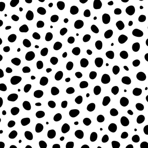 Large Scale White and Black Polka Dots Print