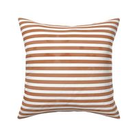 Watercolor French Breton stripes basic striped  texture with painted strokes burnt orange caramel terracotta rust  on white