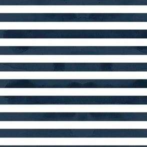 Watercolor French Breton stripes basic striped  texture with painted strokes dark navy blue on white