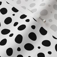 Medium  Scale White and Black Polka Dots Print