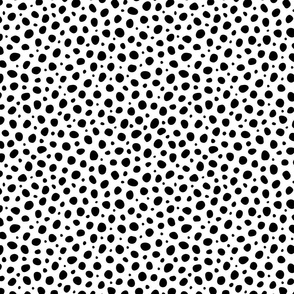 Medium  Scale White and Black Polka Dots Print