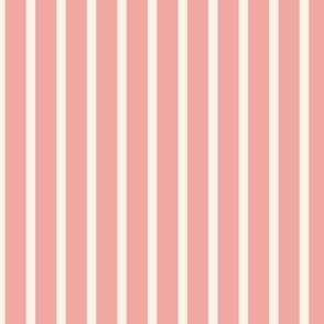 0.5" Wide / Stem Stripe / Pink on Cream (h)