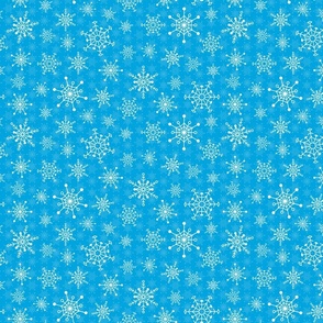 Snowflakes on Bright Blue