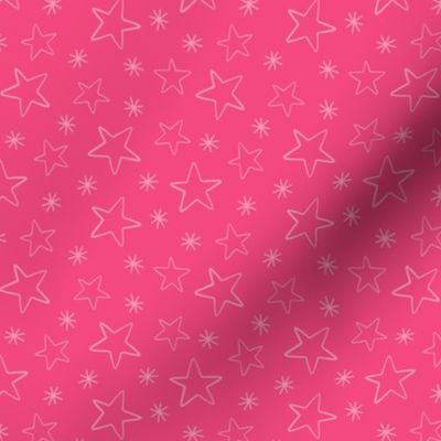 Stars and Snowflakes on Pink