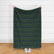 Moody Tropical Floral - Blue Navy Teal - Small