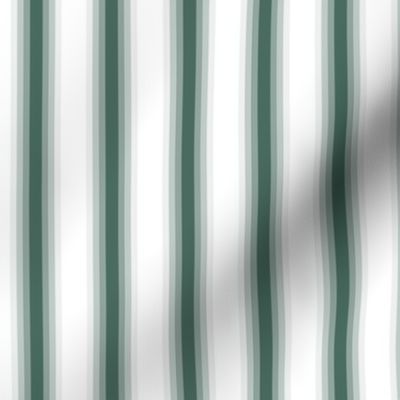 Pine Green Wide Gradient Stripes on White