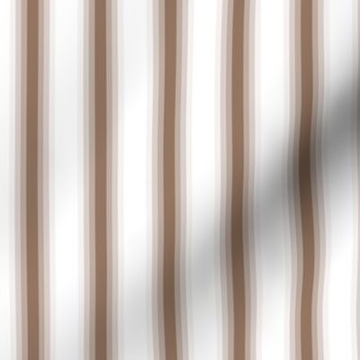 Mocha Brown Wide Gradient Stripes on White