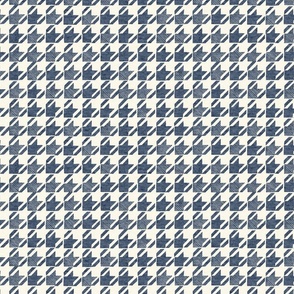 Houndstooth in Dark Blue and Cream