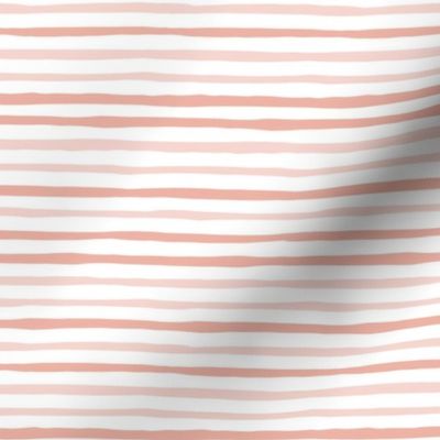 little Creatures co - coordinate freehand stripe - peach and soft pink