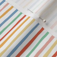 little Creatures co - coordinate freehand stripe - rainbow - white