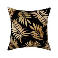 Gold and black tropical leaves 