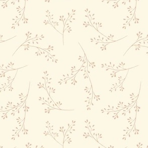 Cotswold Sprig - leaves, coral, peach ( 6 )