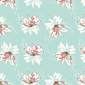 Magnolia Blossom Nr. 3  on light blue - medium