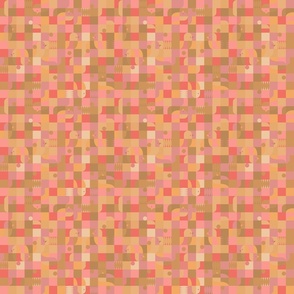 square pattern Bird - pink - small